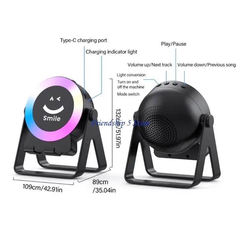 T8WC Real Time Music Activation Wireless Charging Phone Stand 360 Degree Adjustable