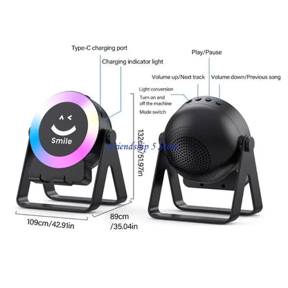 T8WC Real Time Music Activation Wireless Charging Phone Stand 360 Degree Adjustable
