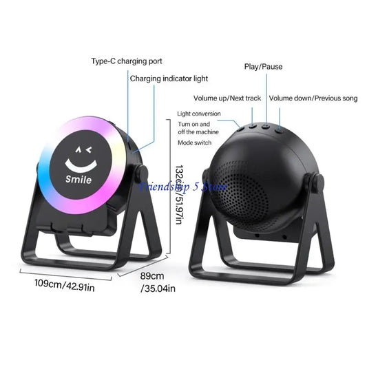 T8WC Real Time Music Activation Wireless Charging Phone Stand 360 Degree Adjustable