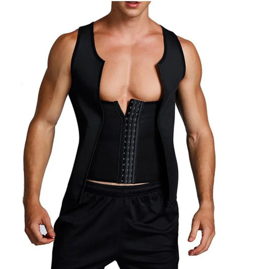 1pcs Men's corset Waist Trainer Men Slimming Body Shaper Vest Zipper Buckle Type Correction Abdomen Tank Top Fitness Shapewear