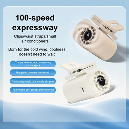 Rechargeable Hanging Fan Lightweight Fan Portable Clip-on Mini Fan with 360 Degree Rotation Led Display Adjustable for Summer