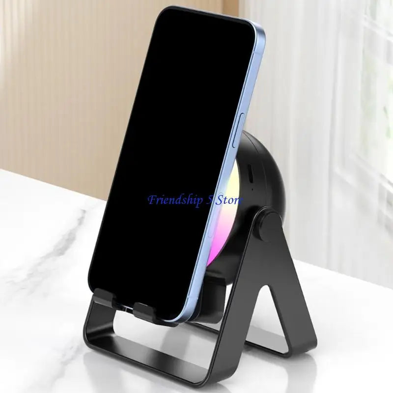 T8WC Real Time Music Activation Wireless Charging Phone Stand 360 Degree Adjustable