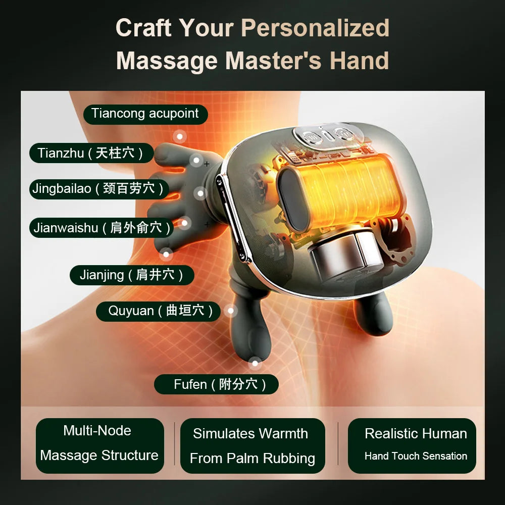 Neck Shoulder Massager Electric Kneading Massager Heated Back Massagers Muscles Massage Pillow Neck Waist Leg Body